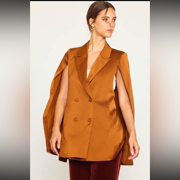 NWT Skies Are Blue Satin Cape Blazer - Picture 3 of 7